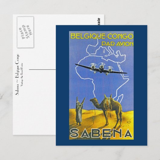 Sabena ~ Belgique Congo Briefkaart (Voorkant / Achterkant)