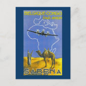 Sabena ~ Belgique Congo Briefkaart (Voorkant)