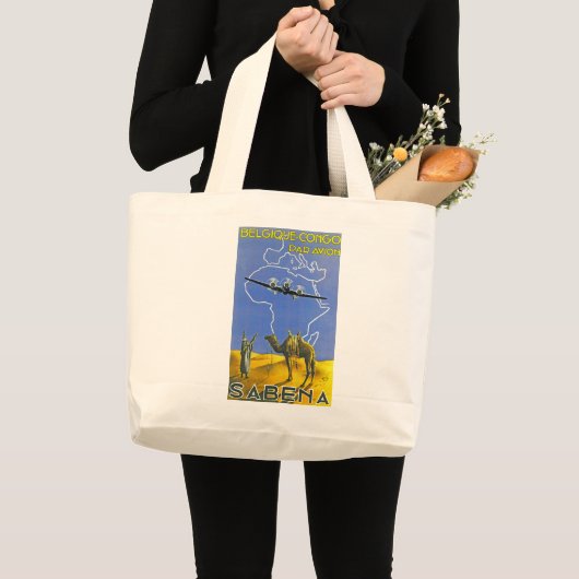 Sabena ~ Belgique Congo Grote Tote Bag (Voorkant (product))