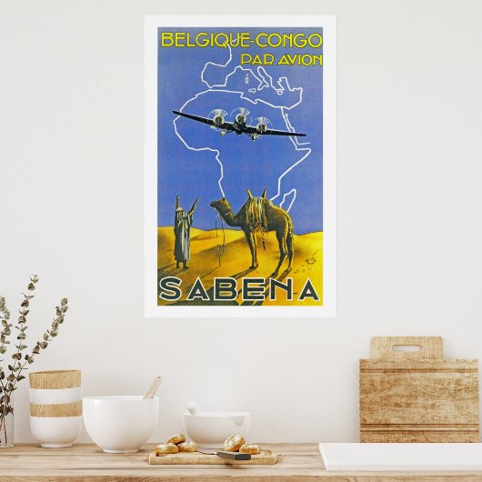 Sabena ~ Belgique Congo Poster (Keuken)