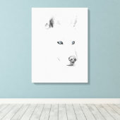 Saber A Siberian Husky Drawing Art Blue Eyes Canvas Afdruk (Insitu (Houten vloer))