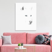 Saber A Siberian Husky Drawing Art Blue Eyes Canvas Afdruk (Insitu (Woonkamer))