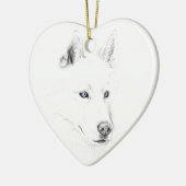 Saber A Siberian Husky Drawing Art Blue Eyes Keramisch Ornament (Links)