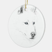 Saber A Siberian Husky Drawing Art Blue Eyes Keramisch Ornament (Links)
