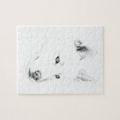 Saber A Siberian Husky Drawing Art Blue Eyes Legpuzzel (Horizontaal)