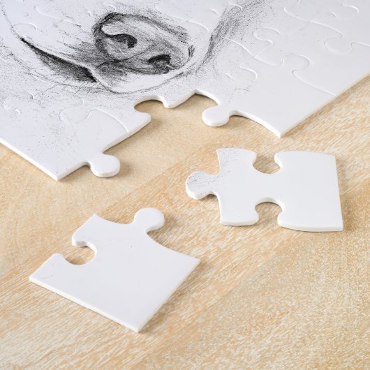 Saber A Siberian Husky Drawing Art Blue Eyes Legpuzzel (Zijkant)