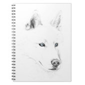 Saber A Siberian Husky Drawing Art Blue Eyes Notitieboek (Voorkant)