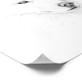 Saber A Siberian Husky Drawing Art Blue Eyes Poster (Hoek)