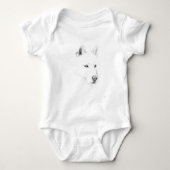 Saber A Siberian Husky Drawing Art Blue Eyes Romper (Voorkant)