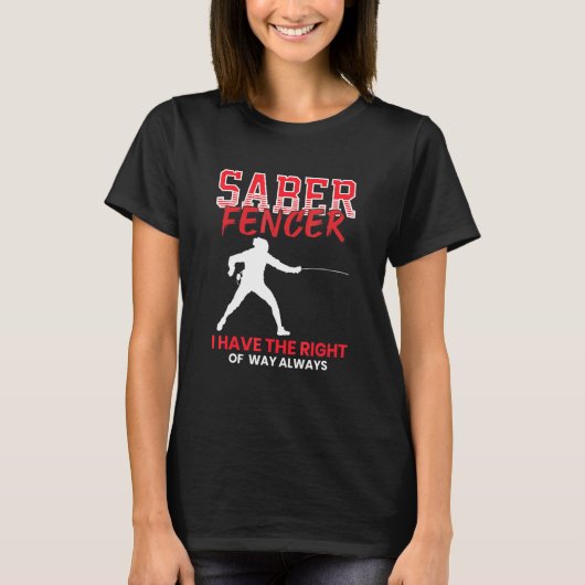 Saber Fencer - Omheining Coach Combat Sport Szwaar T-shirt (Voorkant)