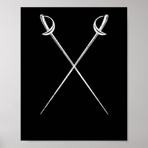 Saber fencing swords martial arts fencer duel poster