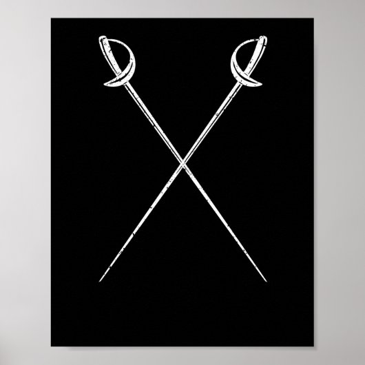 Saber fencing swords martial arts fencer duel poster (Voorkant)