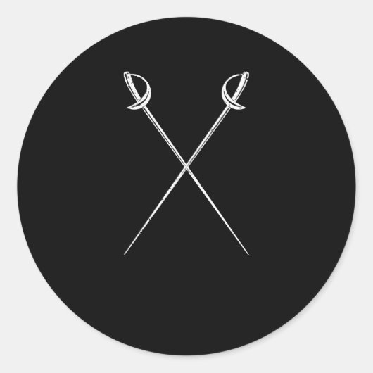 Saber fencing swords martial arts fencer duel ronde sticker (Voorkant)