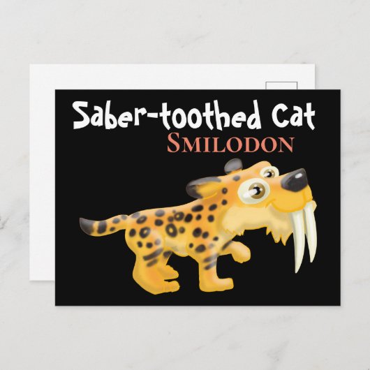 Saber-tandenkat Briefkaart (Voorkant / Achterkant)