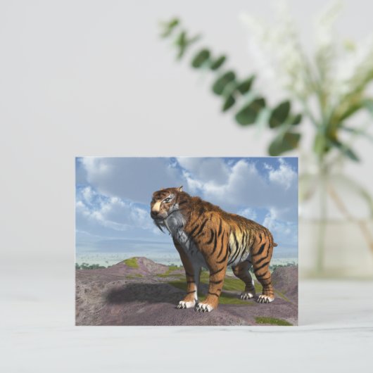 Saber Tooth Tiger Briefkaart (Staand voorkant)