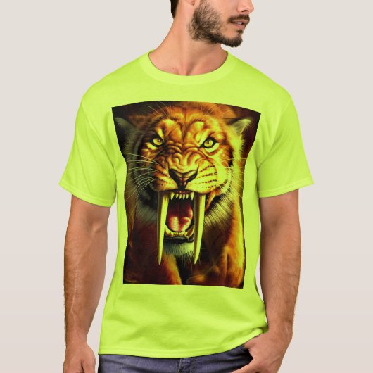 Saber-Tooth Tiger Hi-Vis Work T-shirt (Voorkant)