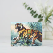Saber Toothed Tiger Briefkaart (Staand voorkant)