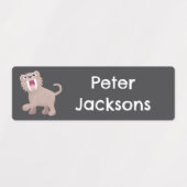 Saber Toothed Tiger Smilodon cartoon gepersonalise Labels (Design 1)