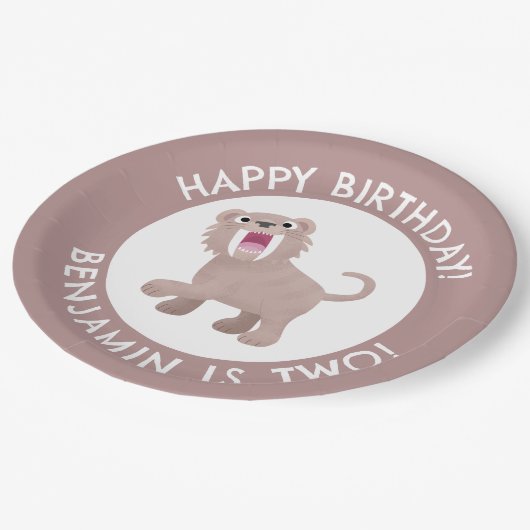 Saber Toothed Tiger Smilodon gepersonaliseerde ver Papieren Bordje (Gekanteld)