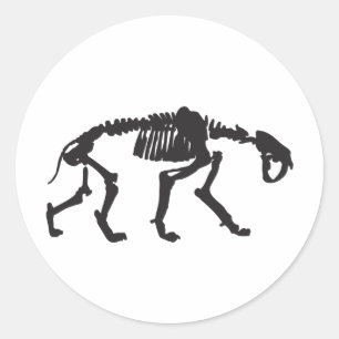 sabertand ronde sticker