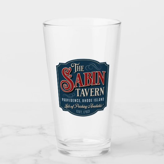 Sabin Tavern herdenkingstrommel Glas (Voorkant)