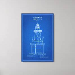 Sabine Bank Lighthouse - Texas – AD Canvas Afdruk