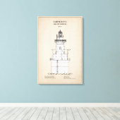 Sabine Bank Lighthouse - Texas - SBD Canvas Afdruk (Insitu (Houten vloer))