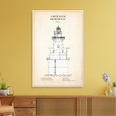 Sabine Bank Lighthouse - Texas - SBD Canvas Afdruk (Insitu (Woonkamer))