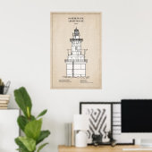 Sabine Bank Lighthouse - Texas - SBD Poster (Thuiskantoor)