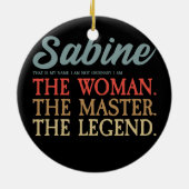 Sabine Name I Beach I Personalized Sabine Keramisch Ornament (Achterkant)