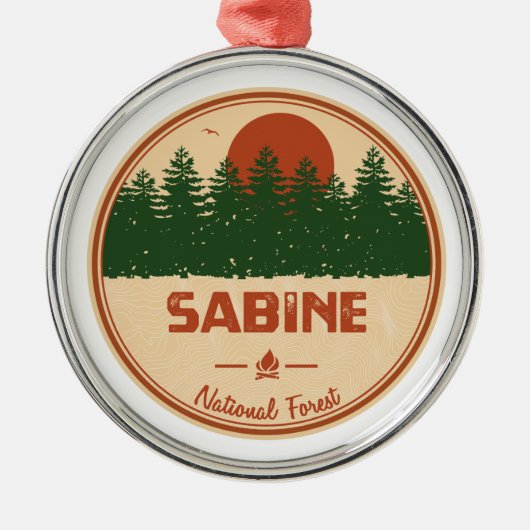 Sabine National Forest Metalen Ornament (Voorkant)