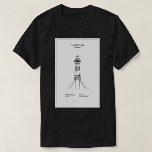 Sabine Pass Lighthouse Louisiana BD T-shirt (Design voorkant)
