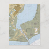 Sabine Pass Port Arthur Nautical Chart Briefkaart (Voorkant)