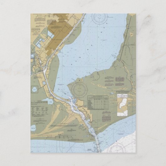 Sabine Pass Port Arthur Nautical Chart Briefkaart (Voorkant)