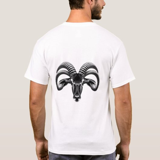 Sable Antelope Head Zwart & Wit T-Shirt (Achterkant)