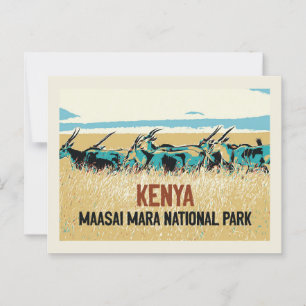 Sable antelope of Kenya, Nationaal Park Maasai Mar Briefkaart