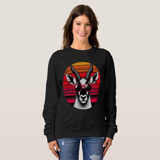Sable Antelope Retro  Sunset Animal Sunglas Trui (Voorkant volledig)