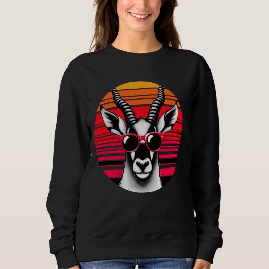 Sable Antelope Retro  Sunset Animal Sunglas Trui (Voorkant)