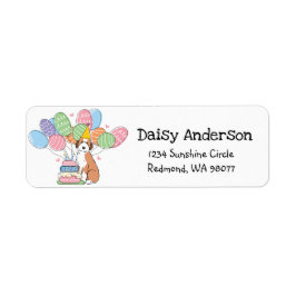 Sable Aussiedoodle Verjaardag Retouradres Etiket