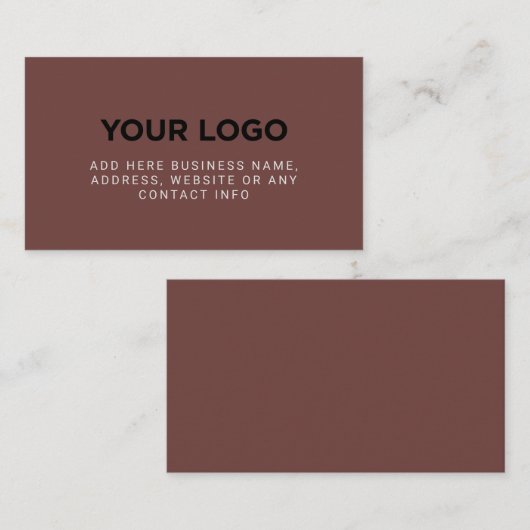 Sable Brown | Simple Company Logo Visitekaartje (Voorkant / Achterkant)