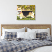 Sable Cardigan Welsh Corgi Dog Canvas Afdruk (Insitu (Slaapkamer))