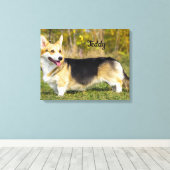 Sable Cardigan Welsh Corgi Dog Canvas Afdruk (Insitu (Houten vloer))