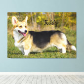 Sable Cardigan Welsh Corgi Dog Canvas Afdruk (Insitu (Houten vloer))