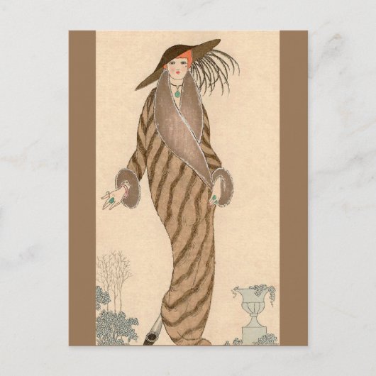 Sable Coat George Barbier Briefkaart (Voorkant)