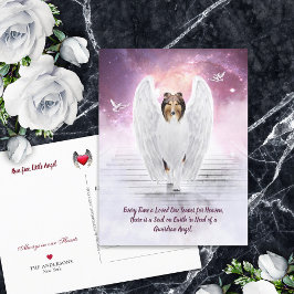 Sable Collie Angel, Dog Heaven - Pet Loss Sympathy Briefkaart