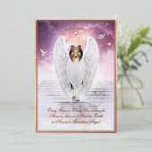 Sable Collie Angel - Pet Loss Sympathy Folie Kaart (Staand Voorkant)