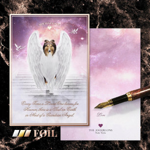 Sable Collie Angel - Pet Loss Sympathy Folie Kaart