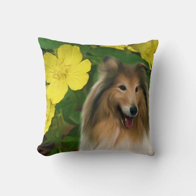 Sable Collie Dog Art Kussen (Voorkant)