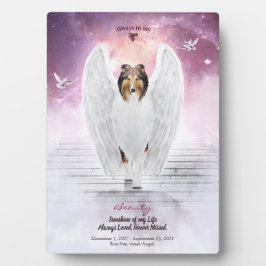 Sable Collie Engel in de Hemel - Dierenherdenkings Fotoplaat