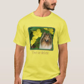 Sable Collie Yellow Primrose Dog Art T-shirt (Voorkant)